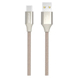 GreyLime Flettet (3A/15W) USB-C-kabel 1 meter - Beige