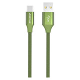 GreyLime Flettet (3A/15W) USB-C-kabel 1 meter - Grønn