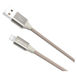 GreyLime Flettet USB-A til Lightning-kabel 2 meter - Beige