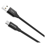 GreyLime Flettet USB-A til Micro USB-kabel 1 meter - Svart