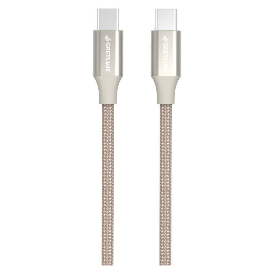 GreyLime 60W Flettet USB-C til USB-C-kabel 1 meter - Beige