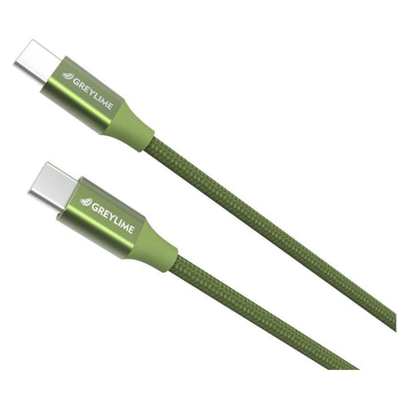 GreyLime 60W flettet USB-C til USB-C-kabel 1 meter - Grønn