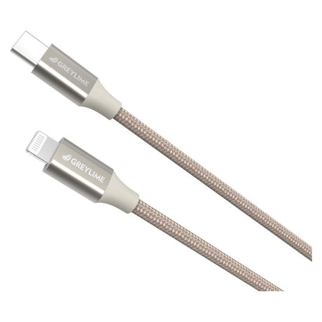 GreyLime 18W Flettet USB-C til Lightning-kabel 1 meter - Beige