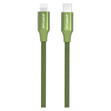 GreyLime 18W flettet USB-C til Lightning-kabel 2 meter - Grønn