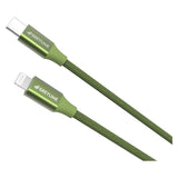 GreyLime 18W Braided USB-C til Lightning Kabel 1 meter - Grøn
