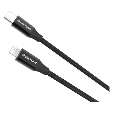 GreyLime 18W Flettet USB-C til Lightning-kabel 2 meter - Svart