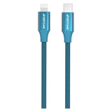 GreyLime 18W flettet USB-C til Lightning-kabel 2 meter - Blå