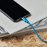 GreyLime 18W flettet USB-C til Lightning-kabel 2 meter - Blå