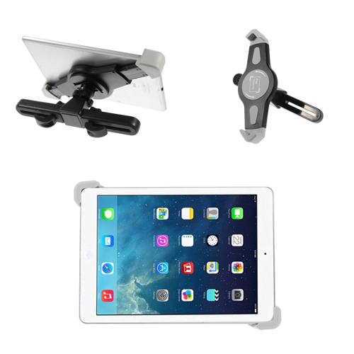 Universal nakkestøtte 360 ​​Degree Safefit Bilnettbrettholder - Max Tablet: 200 x 300 mm - Svart