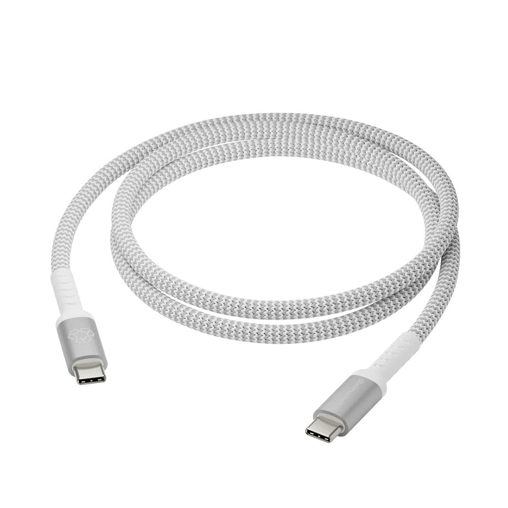 dbramante1928 Bæredygtigt Flettet USB-C Opladningskabel - 100W - 1.2M - Hvid