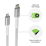 dbramante1928 Sustainable Braided USB-C til Lightning-ladekabel - 36W - 2M - Hvit 