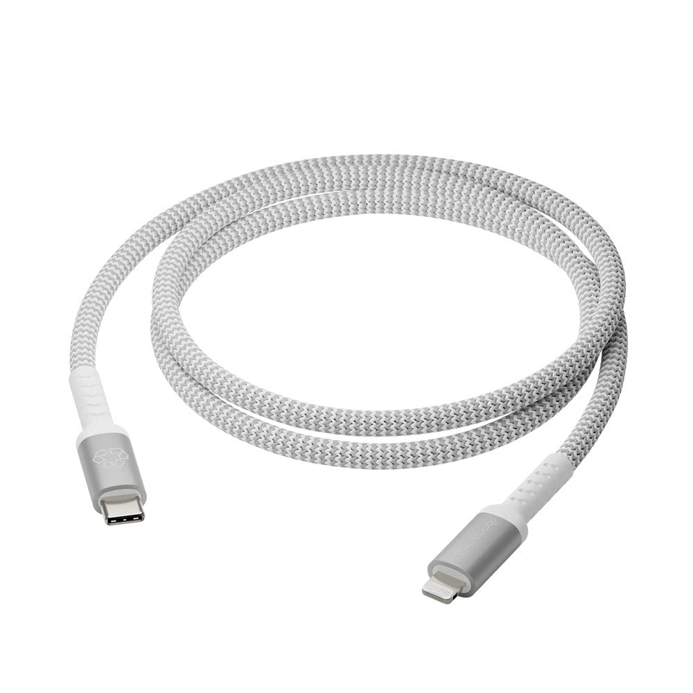 dbramante1928 Sustainable Braided USB-C til Lightning-ladekabel - 36W - 2M - Hvit 