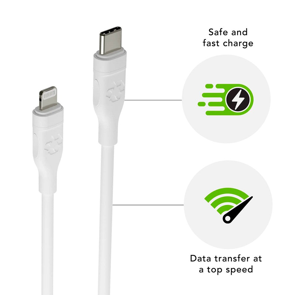 dbramante1928 USB-C til Lightning-ladekabel i resirkulert plast - 36W - 2M - Hvit