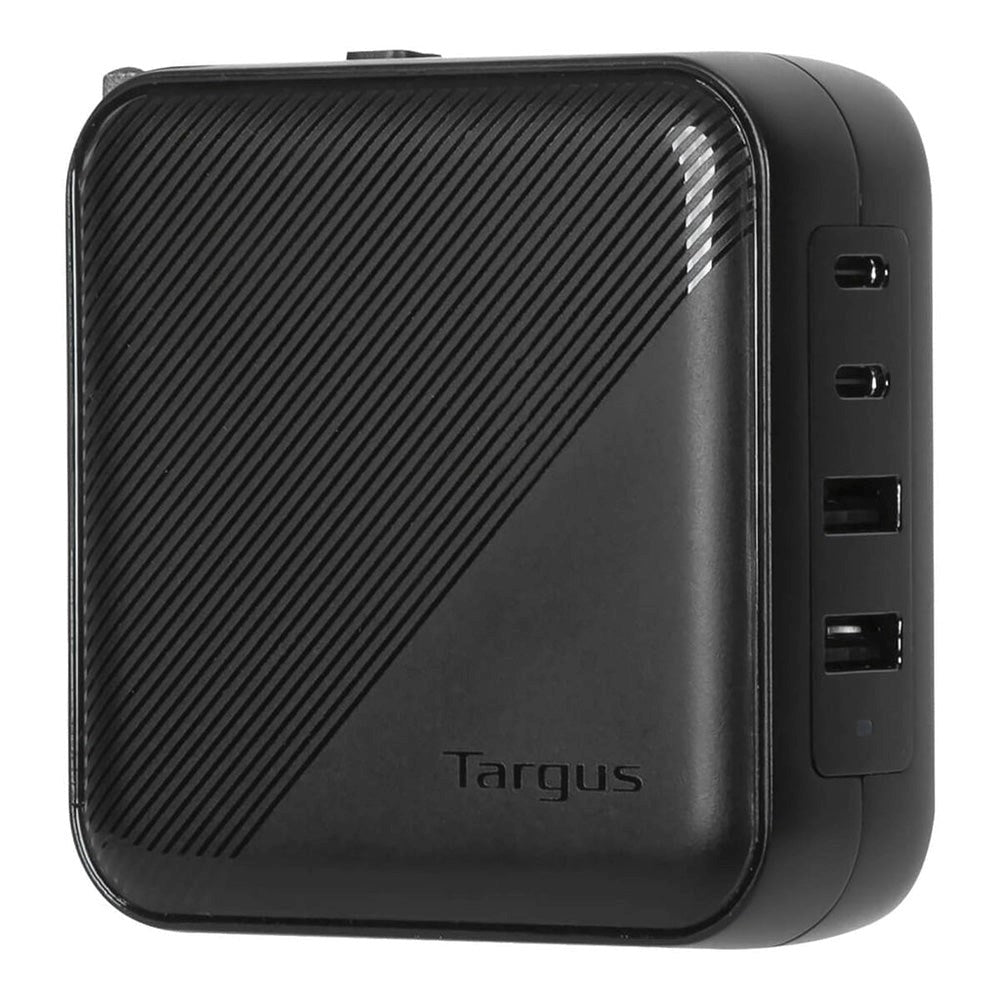 Targus 100W GaN PD Vægoplader m. 2 x USB-C, 2 x USB-A og Rejseadaptere - Sort