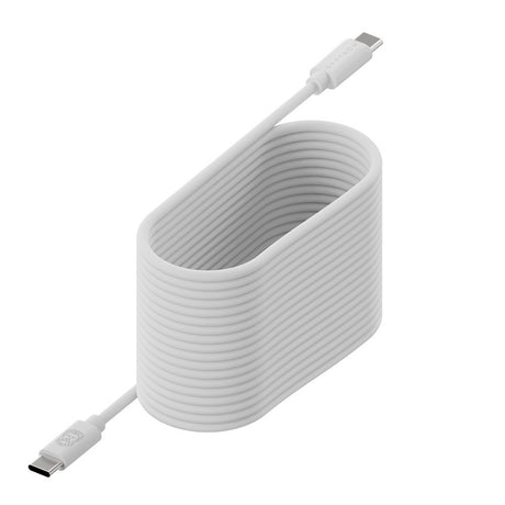 Upström Sirkulær USB-C til USB-C-kabel 100W - 2,5m - Hvit