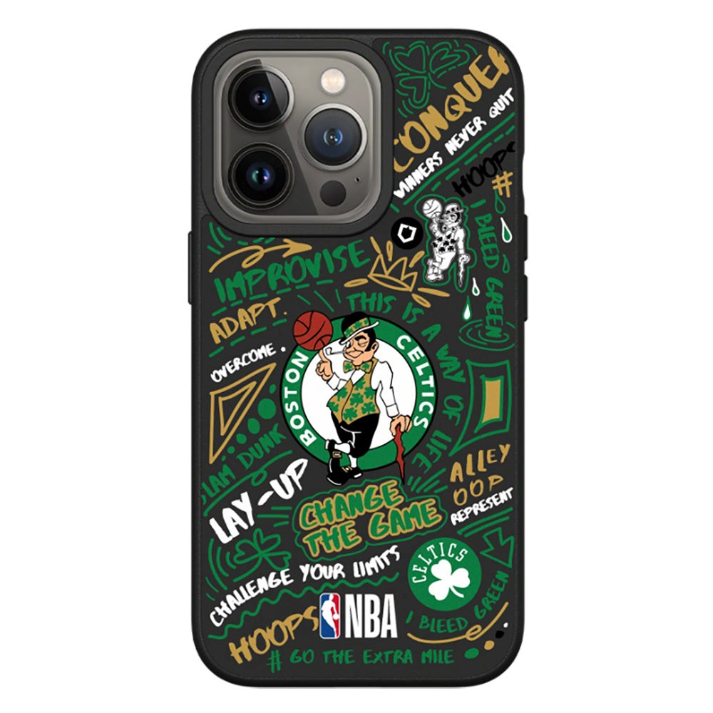 iPhone 13 Pro RhinoShield SolidSuit Craftsman NBA-deksel m. Boston Celtics - Graffiti