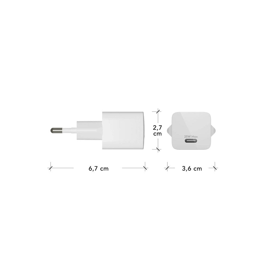 1 x USB-C 25W - dbramante1928 EU Vegglader - Hvit