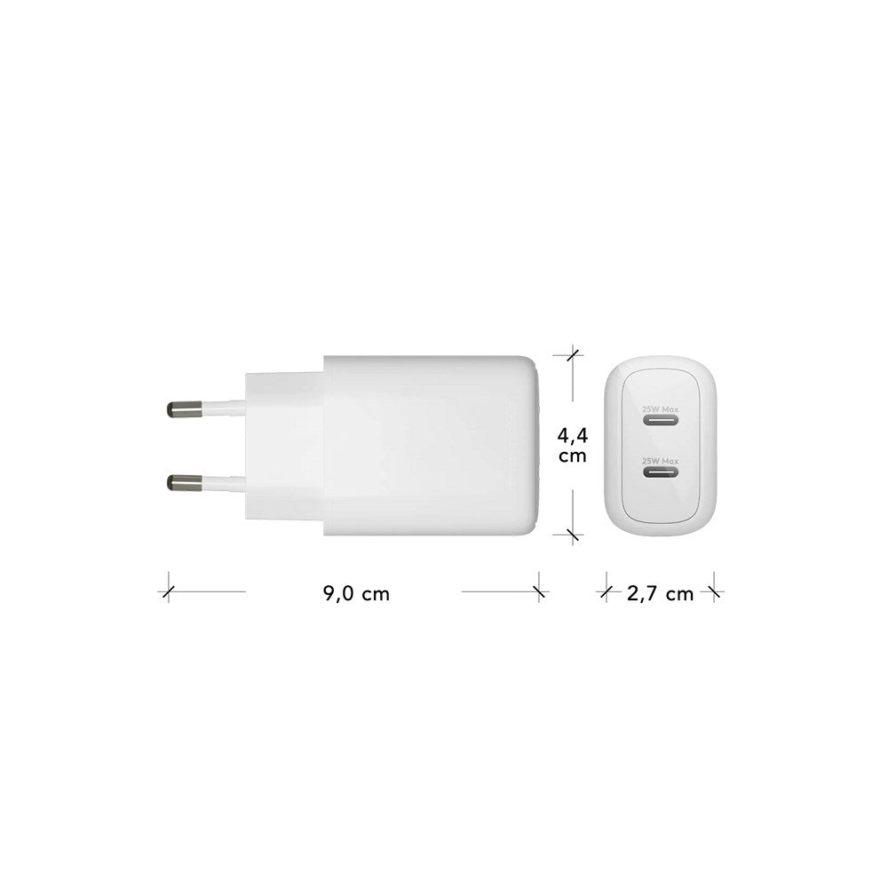 2 x USB-C 25W - dbramante1928 EU Vegglader - Hvit