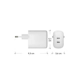 2 x USB-C 30W - dbramante1928 EU Vegglader - Hvit