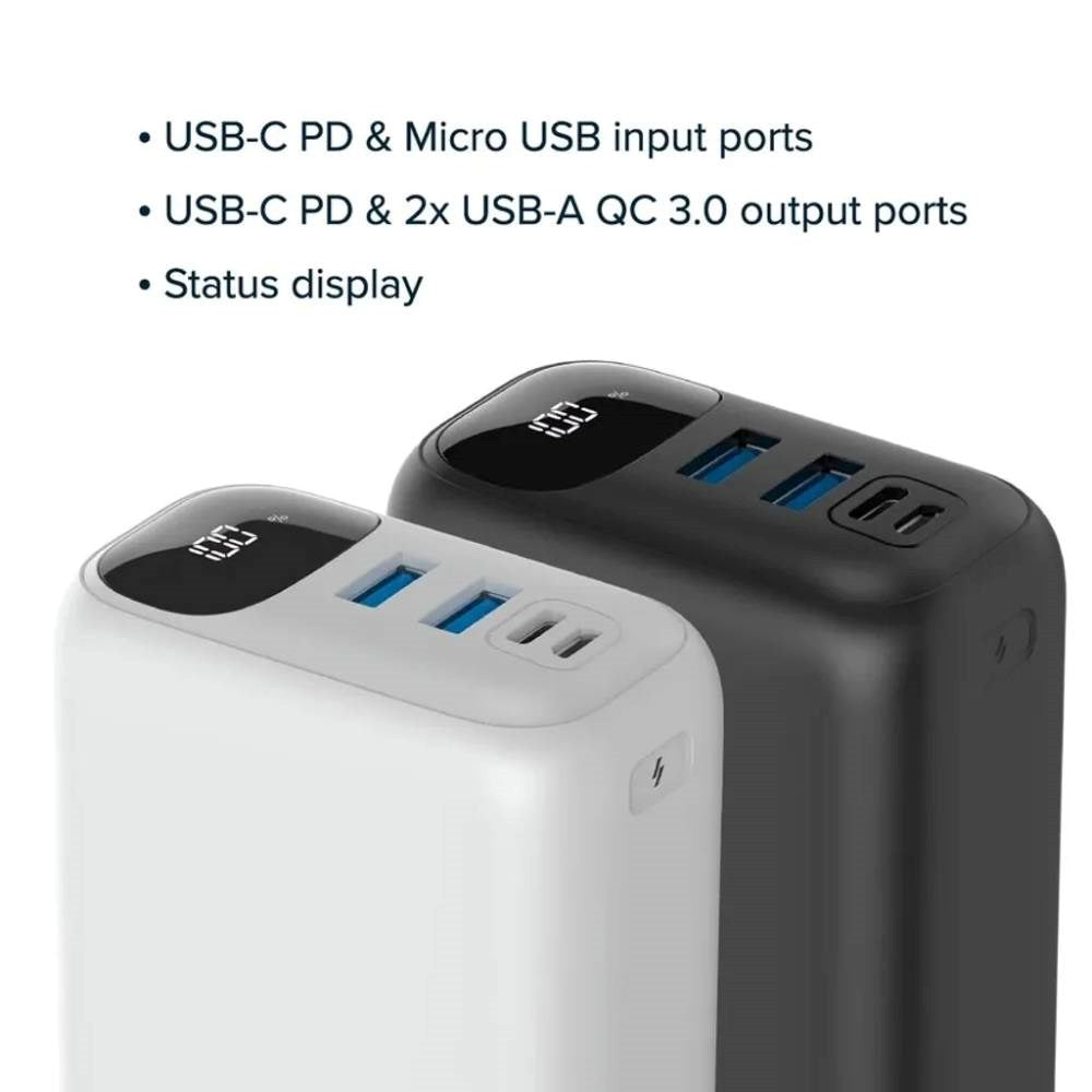 Canyon 20W PowerBank - 30.000 mAh - Hvid