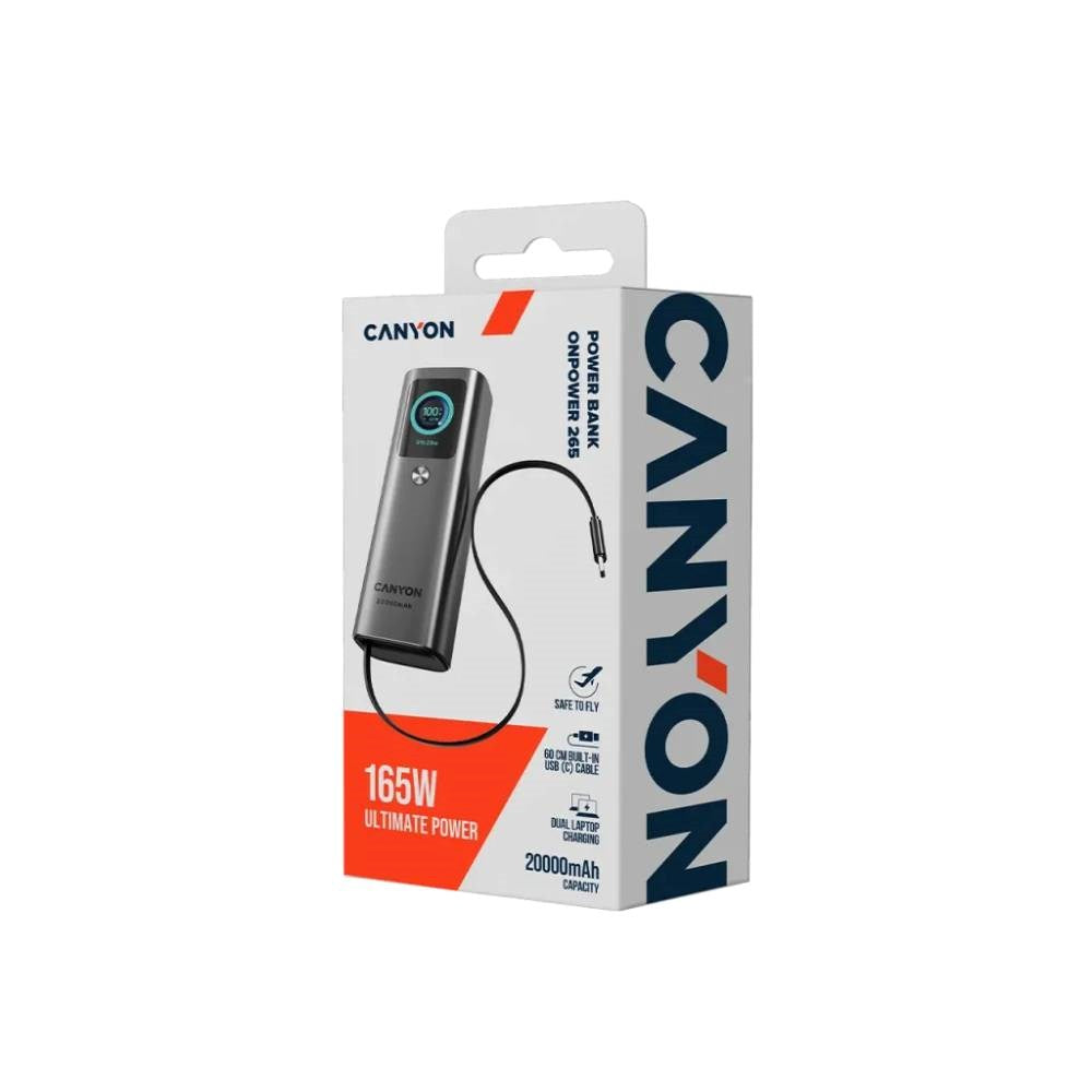 Canyon OnPower 265 165W PowerBank - 20.000 mAh - Grå