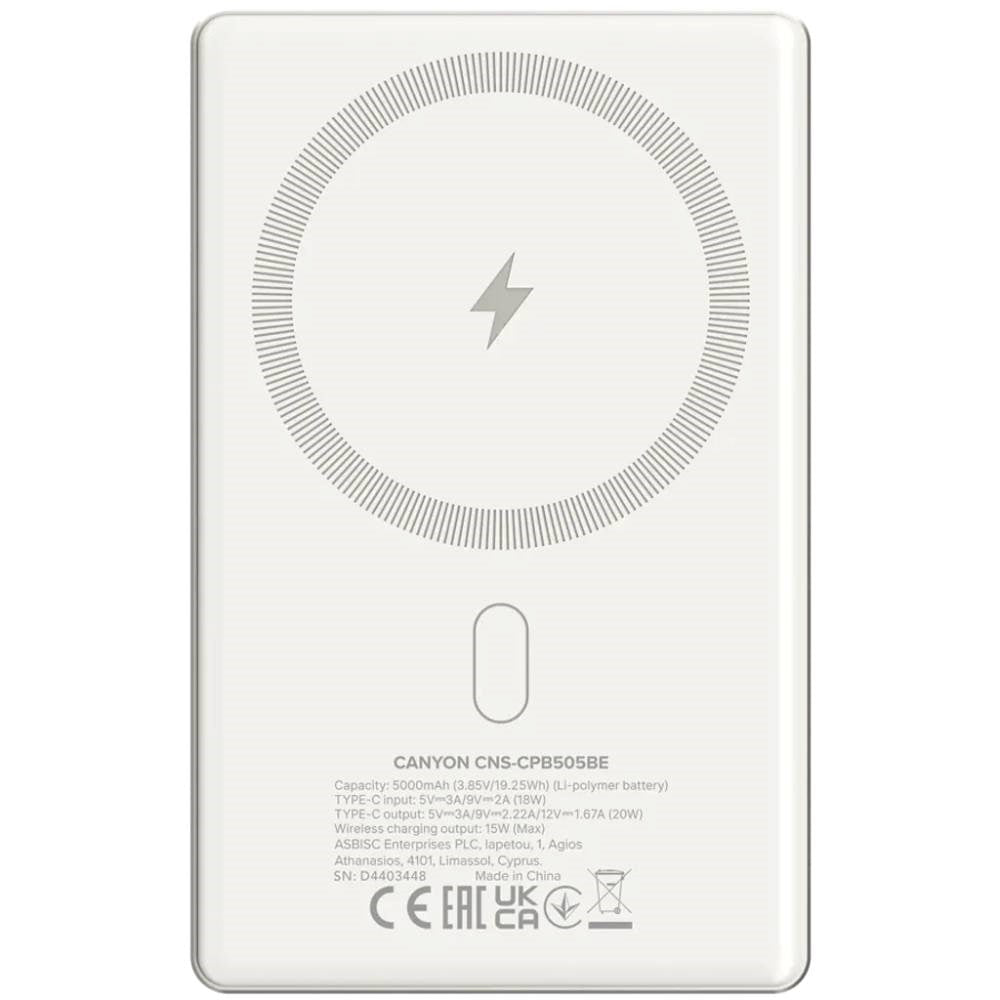 Canyon OnPower 510 PowerBank - 10.000 mAh - MagSafe Kompatibel - Beige