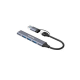 Canyon 4-i-1 USB-A/C Multihub - Grå