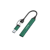 Canyon 4-i-1 USB-A/C Multihub - Grøn
