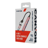 Canyon 4-i-1 USB-A/C Multihub - Lyserød