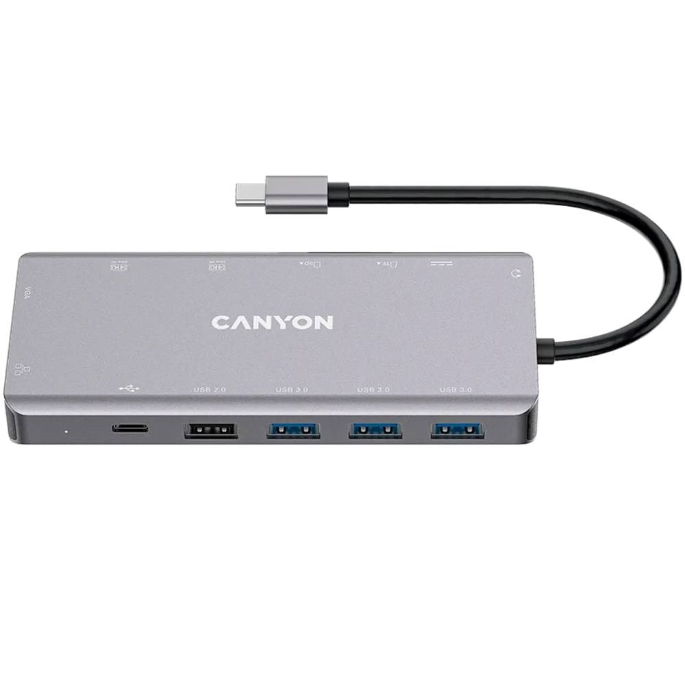Canyon 13-i-1 USB-C Hub - Grå
