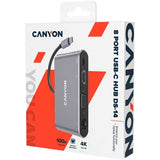 Canyon 8-i-1 USB-C Hub - Grå