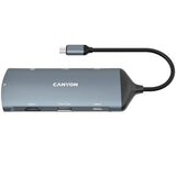 Canyon 8-i-1 USB-C Hub - Grå