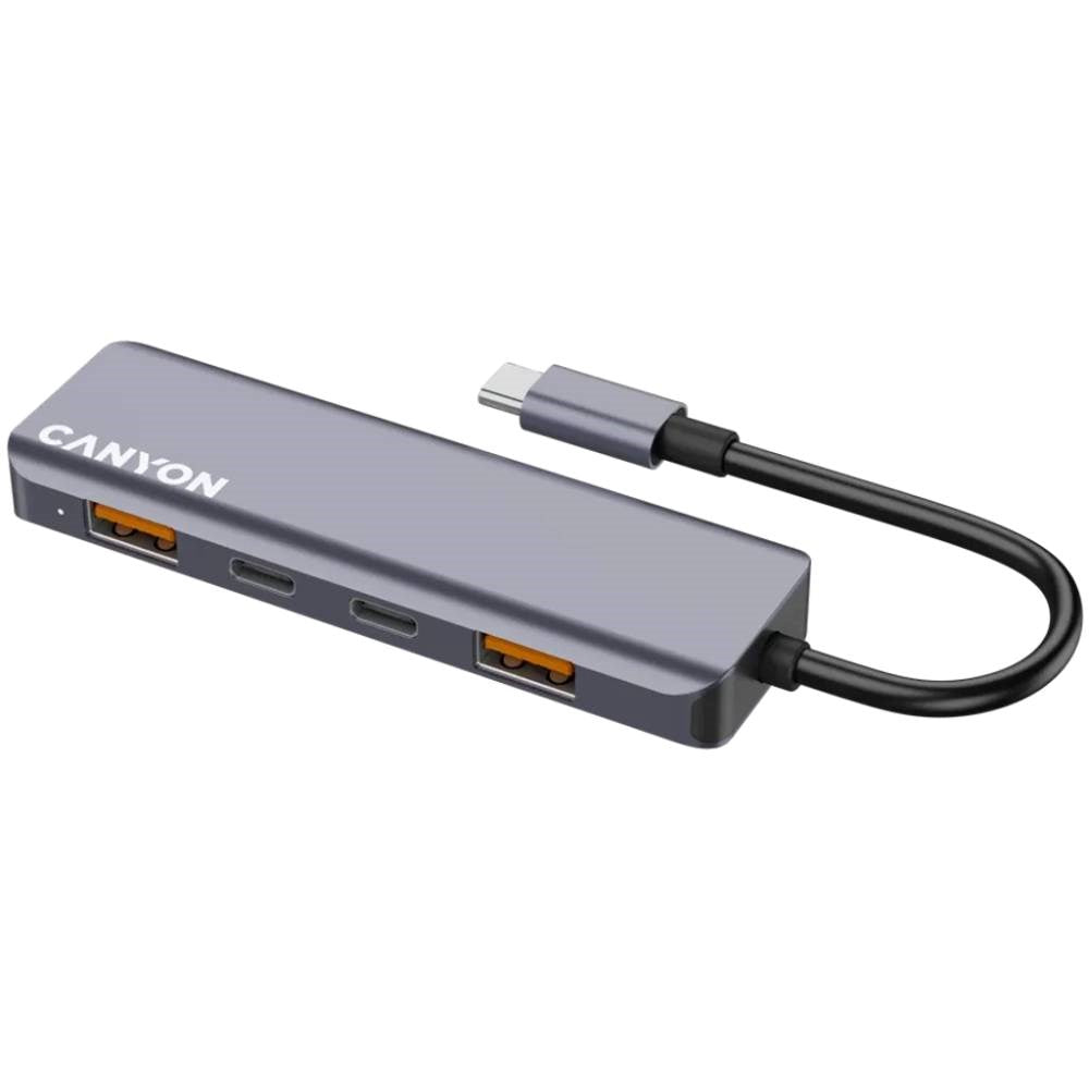 Canyon DS18 5-i-1 USB-C Hub - 100W - Grå