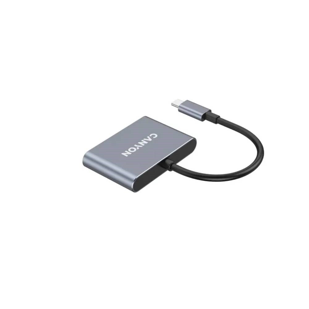 Canyon 3-i-1 USB-C Hub - Grå