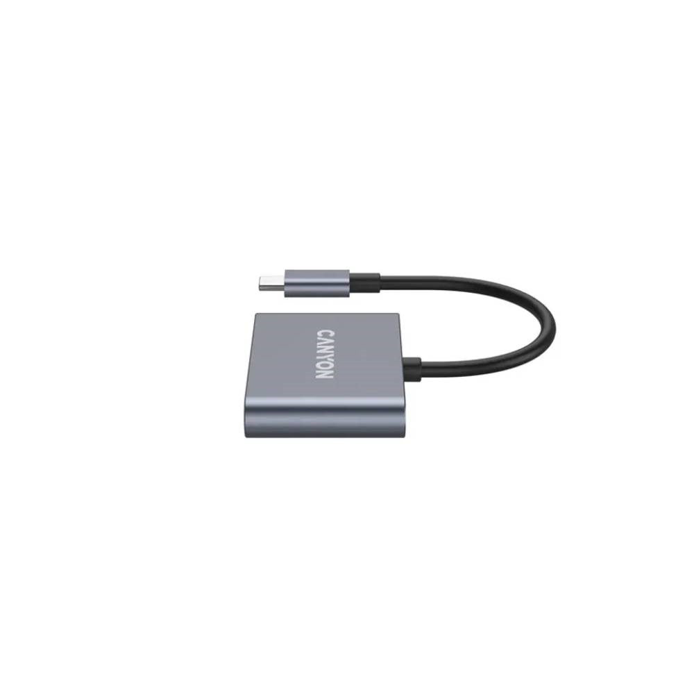 Canyon 3-i-1 USB-C Hub - Grå