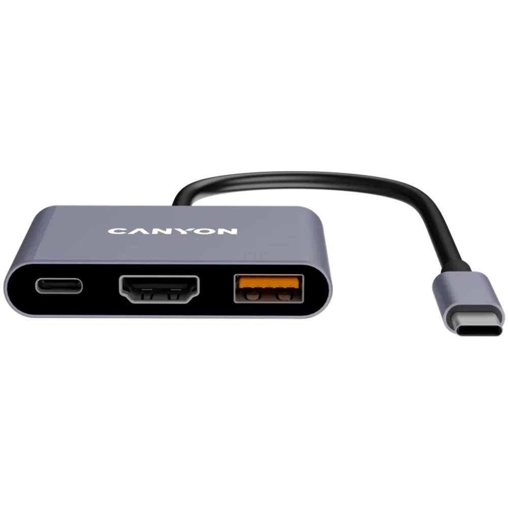 Canyon DS4 3-i-1 USB-C Hub - 100W - Grå