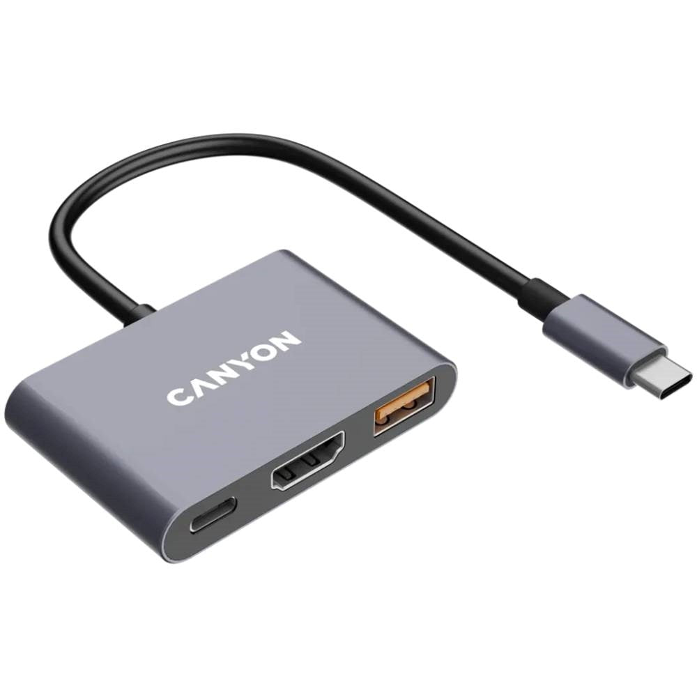 Canyon DS4 3-i-1 USB-C Hub - 100W - Grå