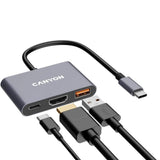 Canyon DS4 3-i-1 USB-C Hub - 100W - Grå