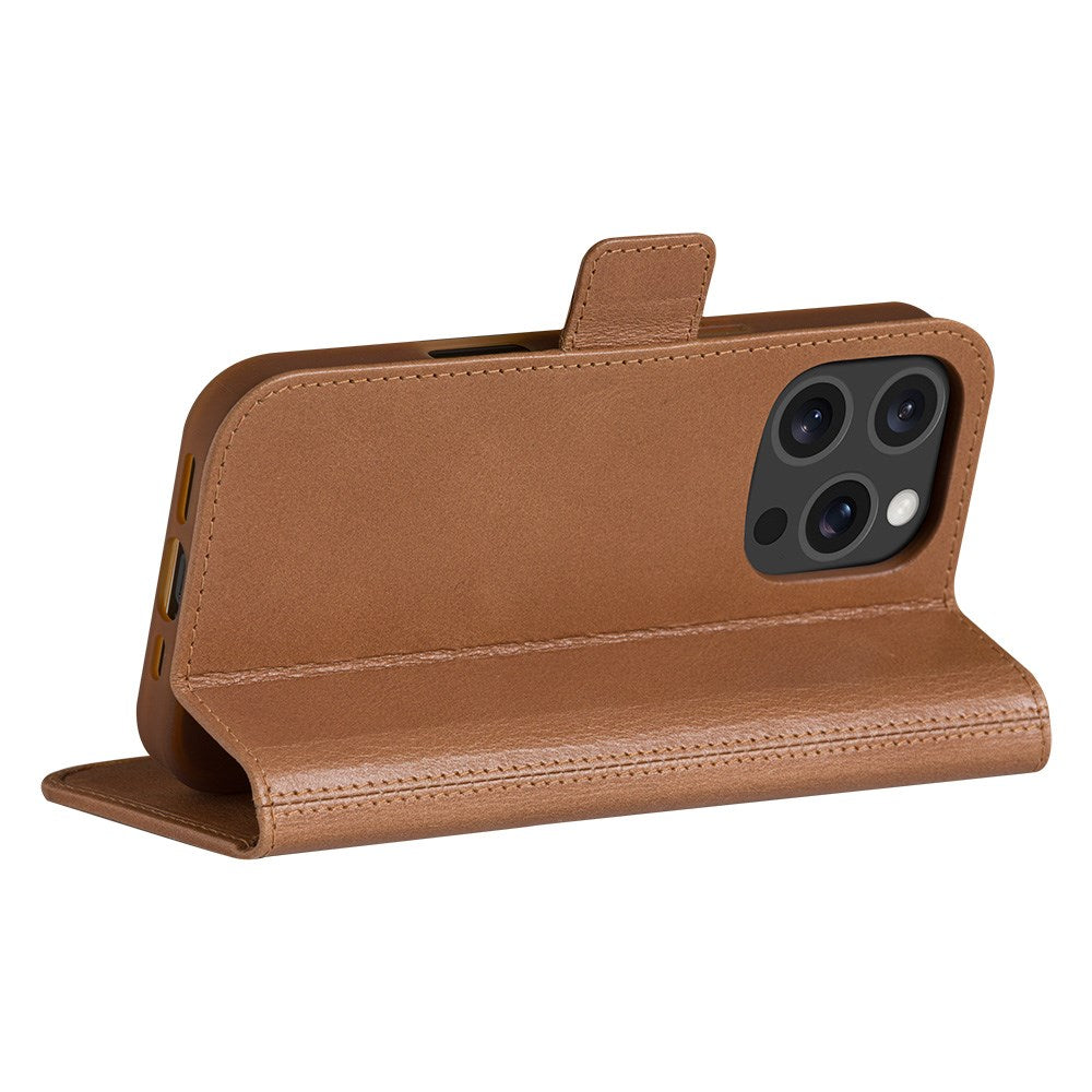 iPhone 16 Pro dbramante1928 Copenhagen Slim Flip-deksel i ekte skinn m. Lommebok - Tan