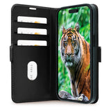 iPhone 15 - dbramante1928 Copenhagen Ægte Læder Flip Cover m. Pung - Black