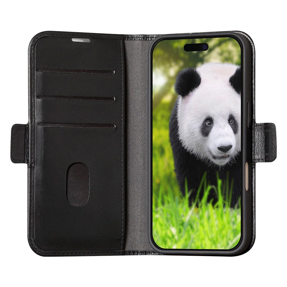 iPhone 16 dbramante1928 Copenhagen Slim Flip-deksel i ekte skinn m. Lommebok - Svart