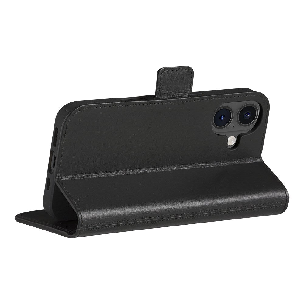 iPhone 16 dbramante1928 Copenhagen Slim Flip-deksel i ekte skinn m. Lommebok - Svart