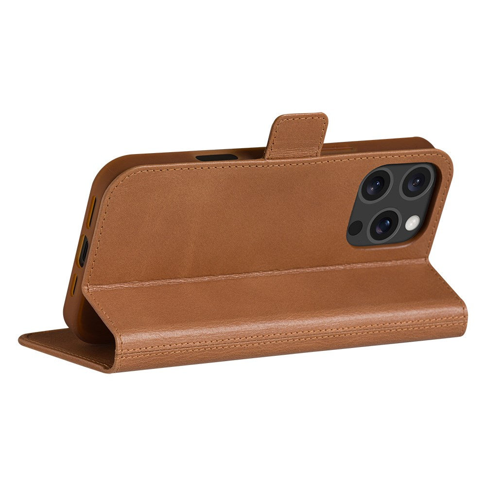 iPhone 16 Pro Max dbramante1928 Copenhagen Slim Flip-deksel i ekte skinn m. Lommebok - Tan