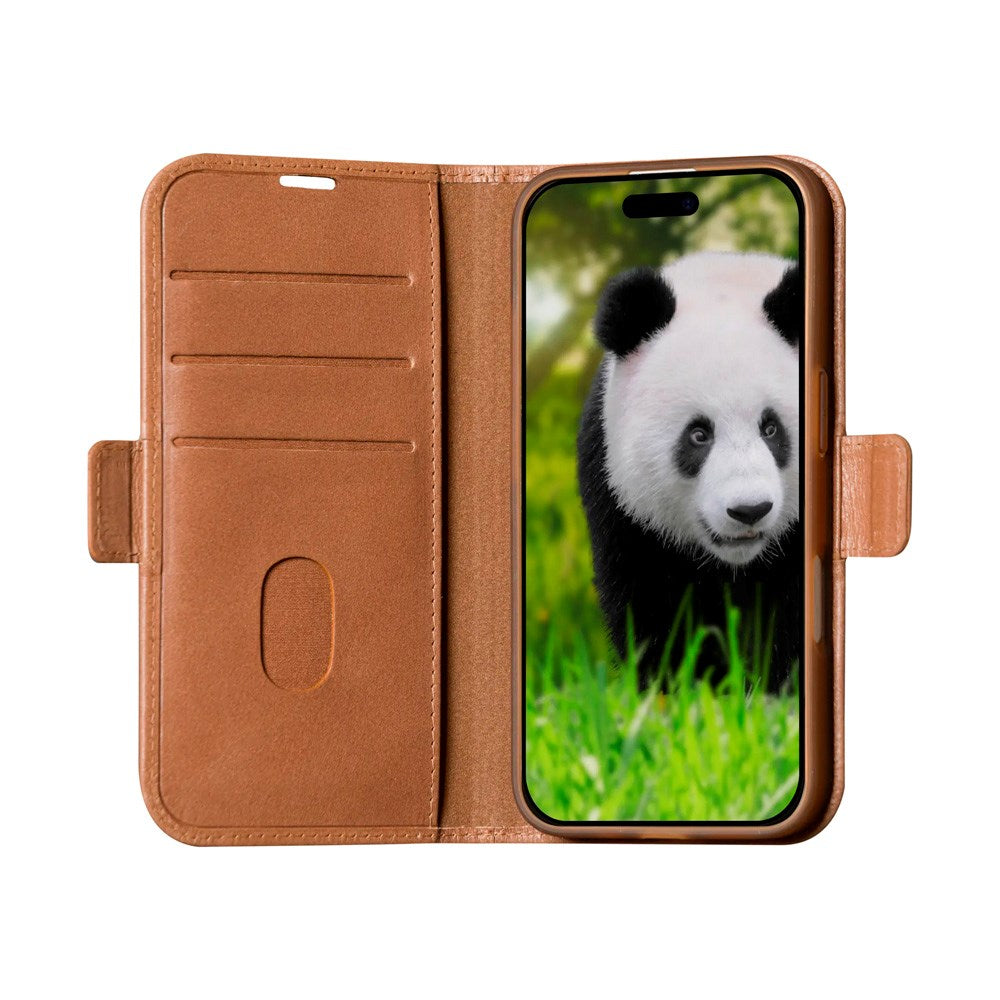 dbramante1928 iPhone 16 Plus Copenhagen Slim Ægte Læder Flip Cover m. Pung - Tan