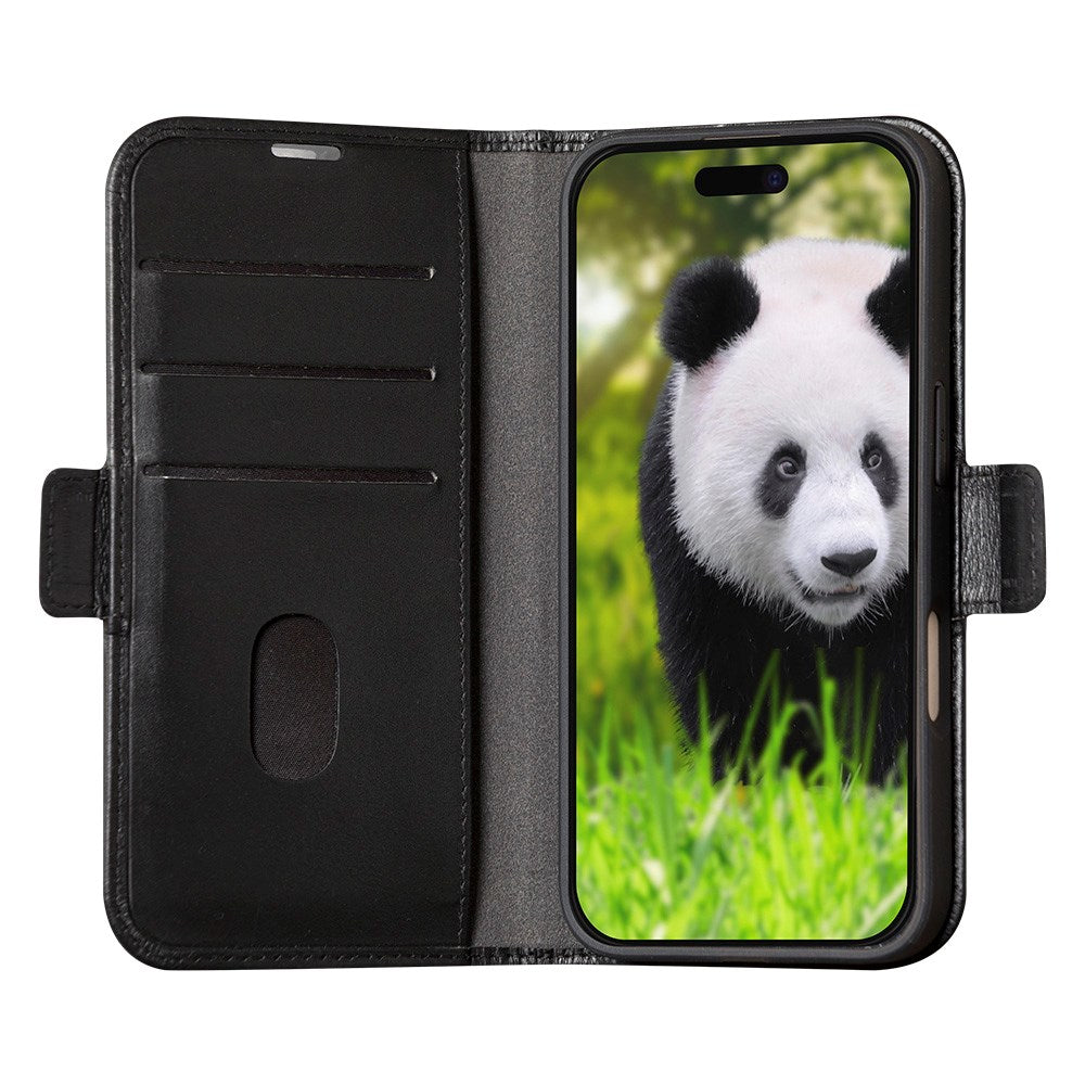 iPhone 16 Pro Max dbramante1928 Copenhagen Slim Flip-deksel i ekte skinn m. Lommebok - Svart