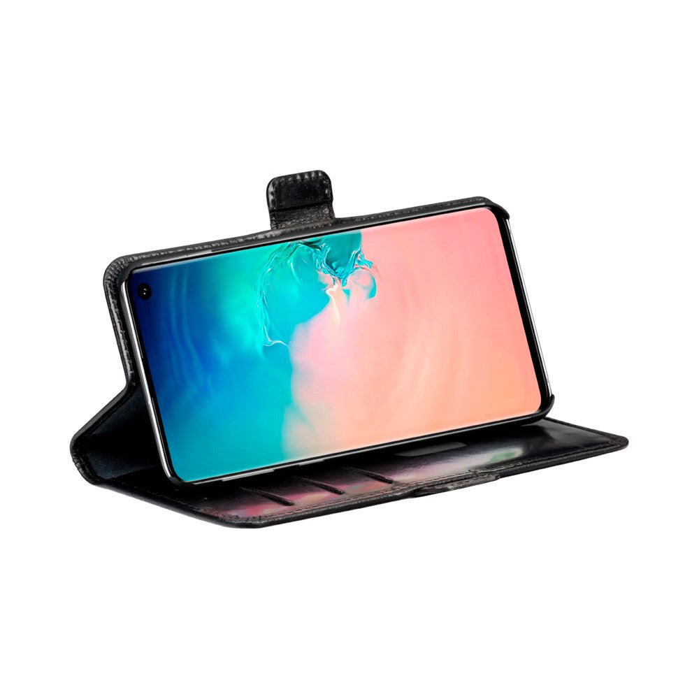 Samsung Galaxy S10 - dbramante1928 Copenhagen Ægte Læder Flip Cover m. Pung - Black