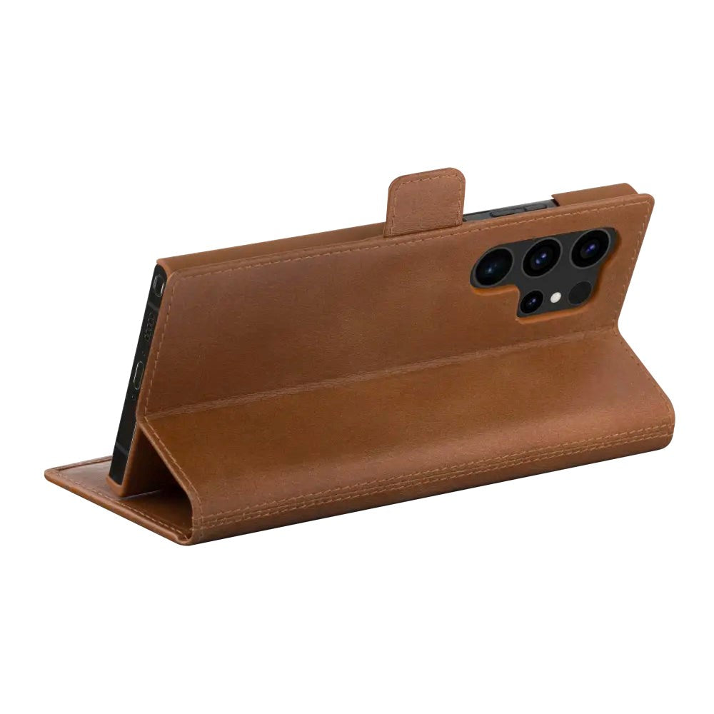 Samsung Galaxy S24 Ultra dbramante1928 Copenhagen Slim Leather Flip Cover m. Lommebok - Tan