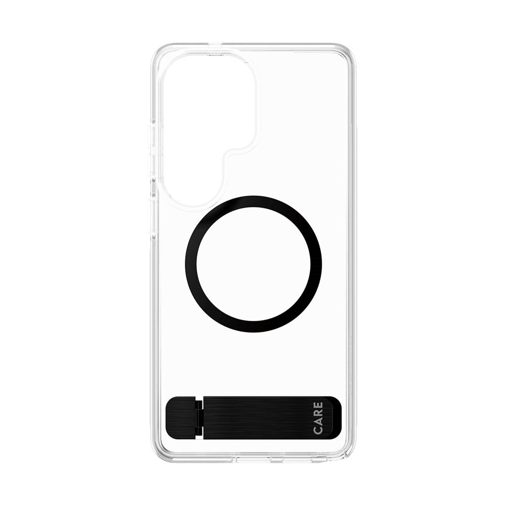 Samsung Galaxy S25 Ultra CARE by PanzerGlass Feature Kickstand Cover -  Qi Kompatibel - Transparent / Black