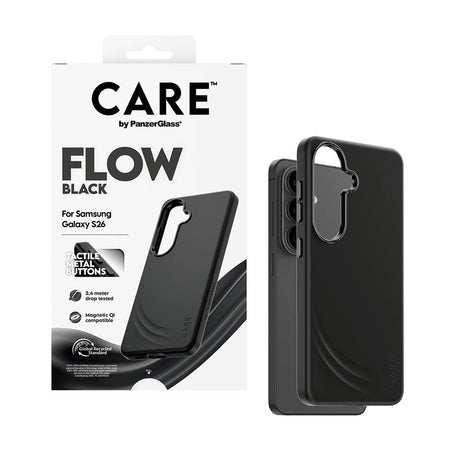 Samsung Galaxy S26 CARE by PanzerGlass Feature Flow Mobil Cover - Qi Kompatibel - Sort