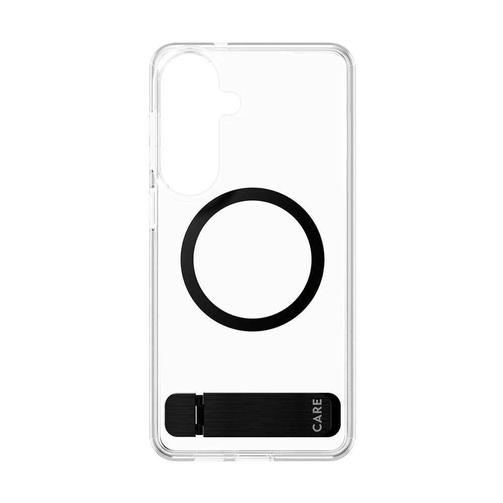 Samsung Galaxy S26+ (Plus) CARE by PanzerGlass Feature Kickstand Cover -  Qi Kompatibel - Transparent / Black